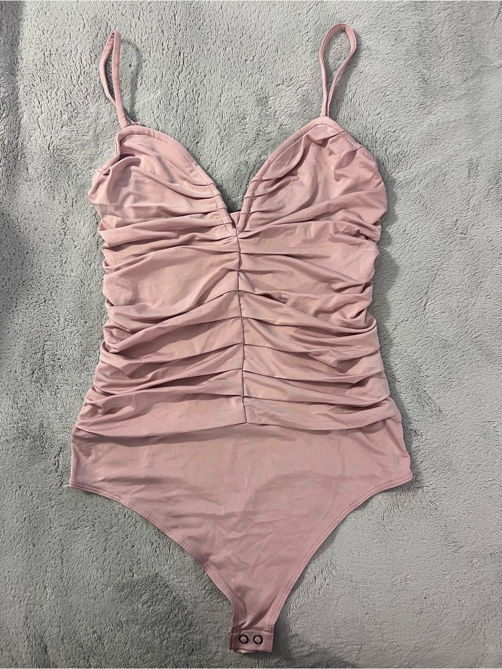 Express Contour Ruched Pink Tank Bodysuit